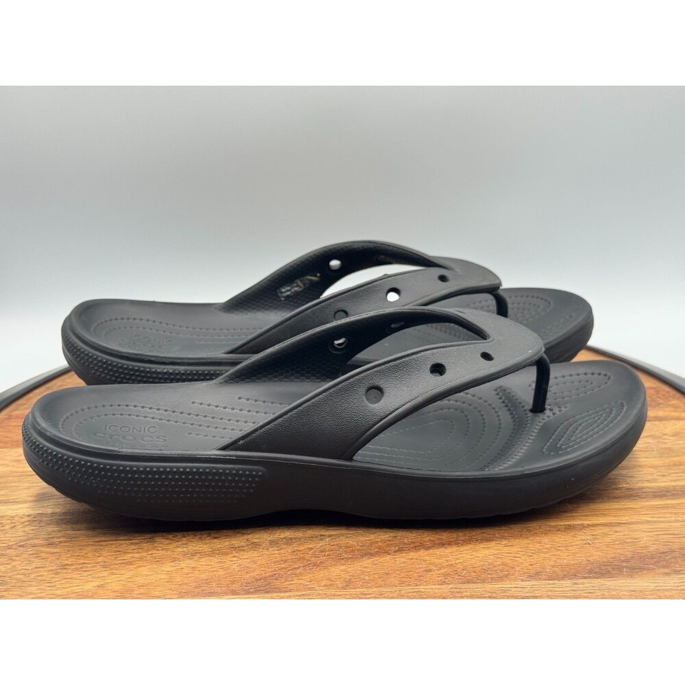 CROCS Men's Classic II Flip Flops Sandals Size Men's 10 Black